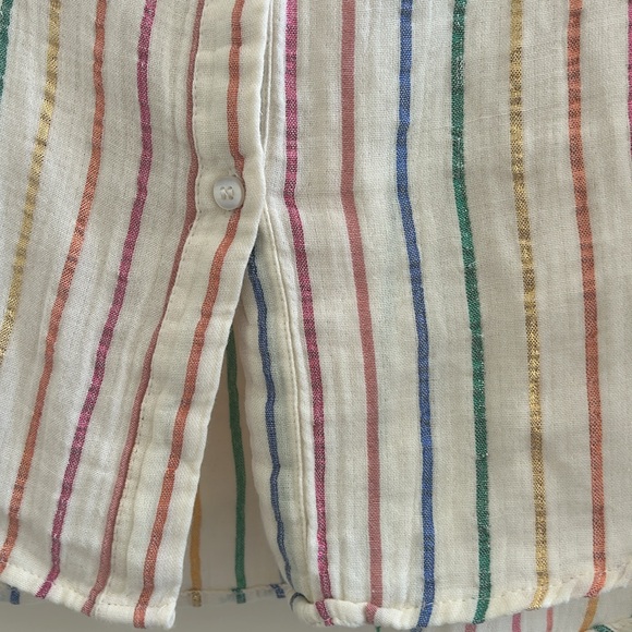 GAP Crinkle Gauze metallic rainbow stripe shirt - Picture 6 of 6